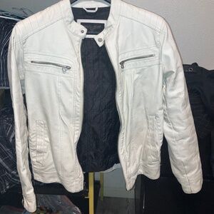 WHITE Vintage Leather Jacket